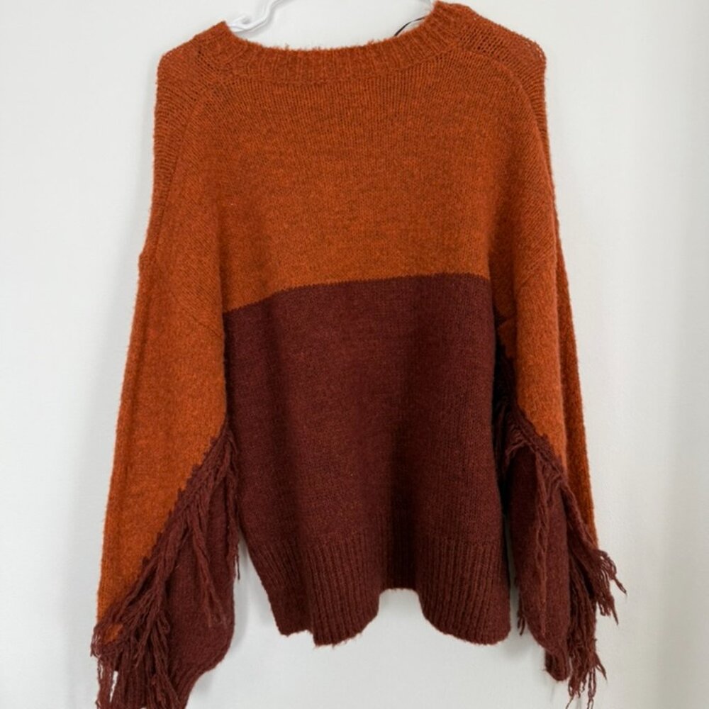 Dreamers Fringe Sweater S/M Cozy Boho Western Oversized Fall Knit - Picture 8 of 9